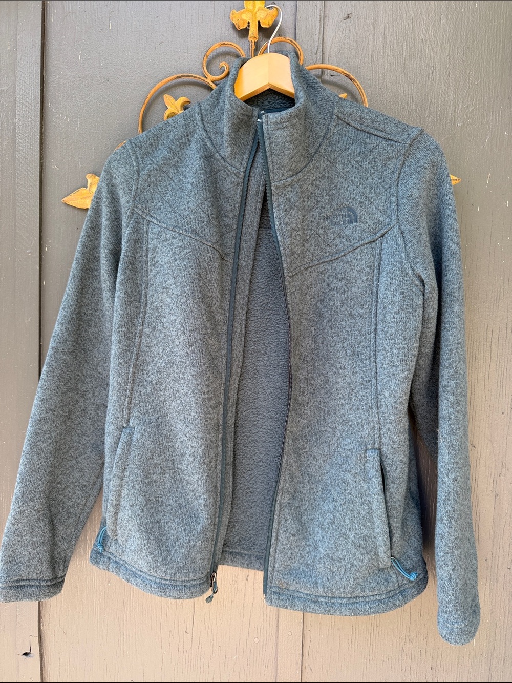 The North Face Women's Heather Gray Full-Zip Utility Fleece Jacket